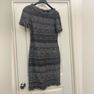 St. John Black and White Tweed Dress